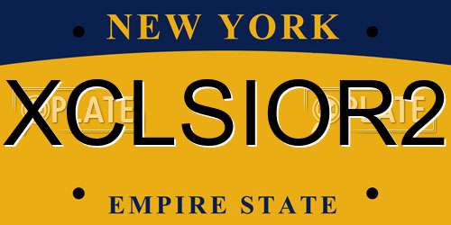 XCLSIOR2 New York License Plate