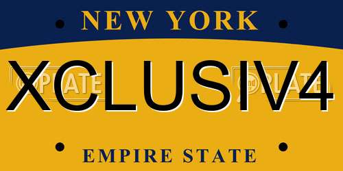 XCLUSIV4 New York License Plate
