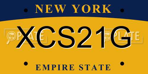 XCS21G New York License Plate