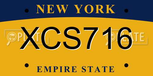XCS716 New York License Plate