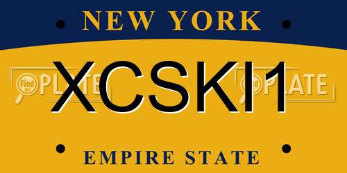 XCSKI1 New York License Plate