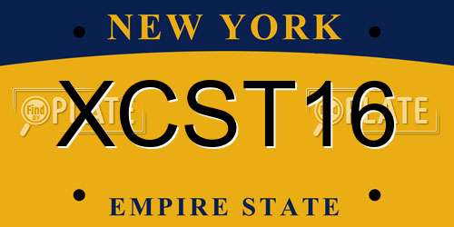 XCST16 New York License Plate