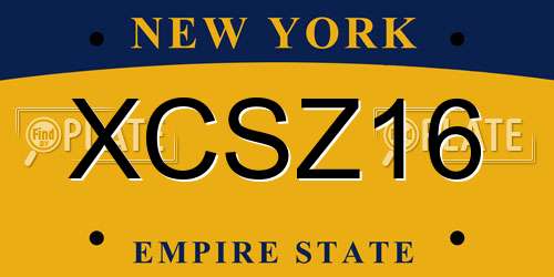 XCSZ16 New York License Plate