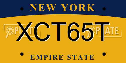 XCT65T New York License Plate
