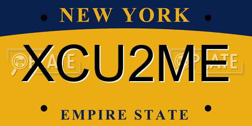 XCU2ME New York License Plate