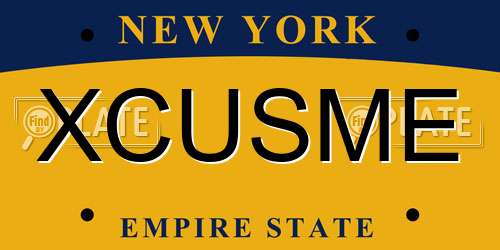 XCUSME New York License Plate