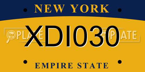 XDI030 New York License Plate