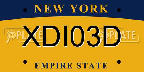 XDI03D New York License Plate