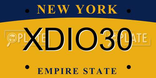 XDIO30 New York License Plate