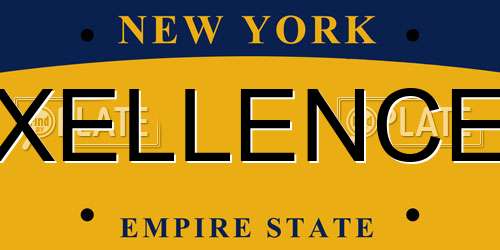 XELLENCE New York License Plate
