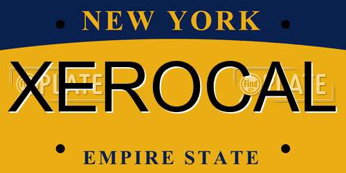 XEROCAL New York License Plate