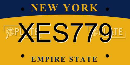 XES779 New York License Plate