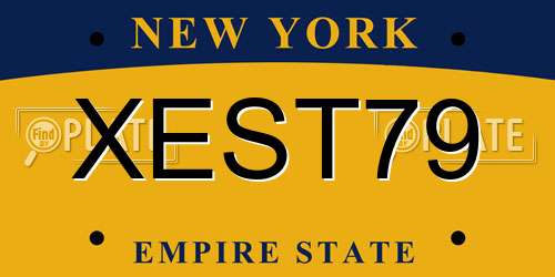 XEST79 New York License Plate