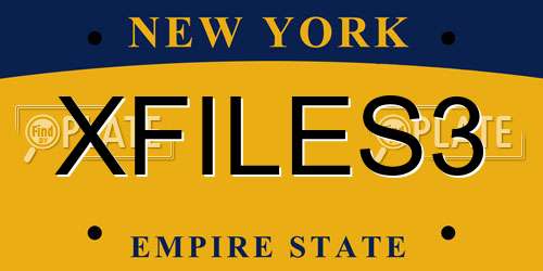 XFILES3 New York License Plate