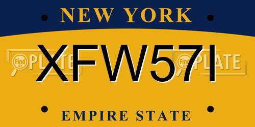 XFW57I New York License Plate