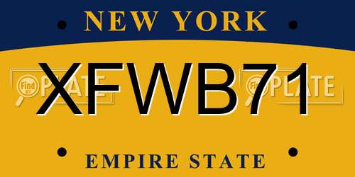 XFWB71 New York License Plate