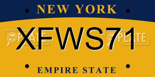 XFWS71 New York License Plate