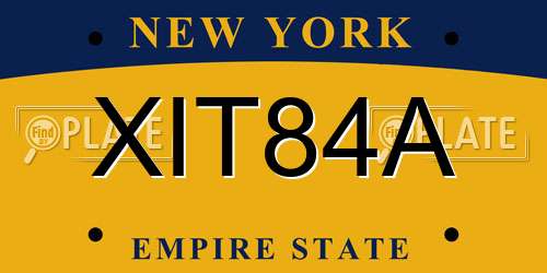 XIT84A New York License Plate