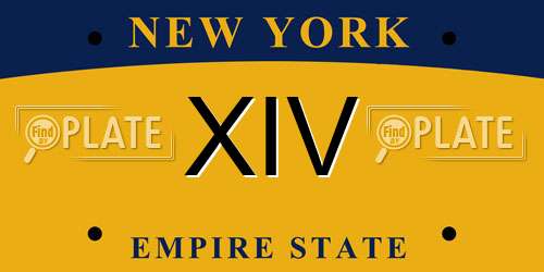 XIV New York License Plate