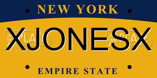 XJONESX New York License Plate