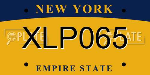 XLP065 New York License Plate