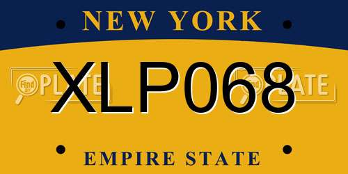 XLP068 New York License Plate