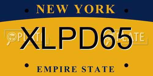 XLPD65 New York License Plate