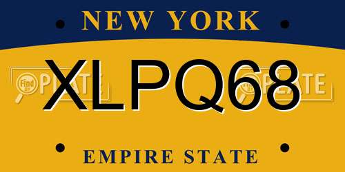 XLPQ68 New York License Plate