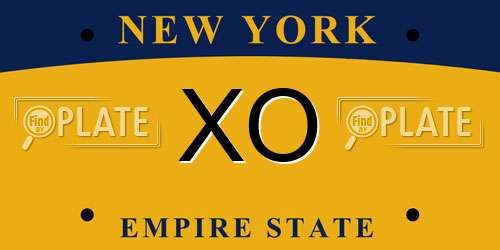XO New York License Plate