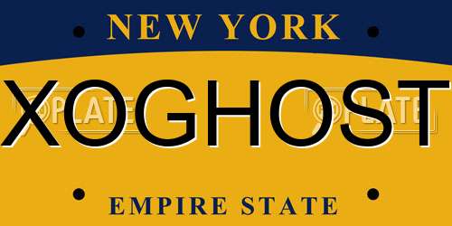 XOGHOST New York License Plate