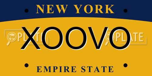XOOVO New York License Plate