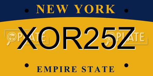 XOR25Z New York License Plate