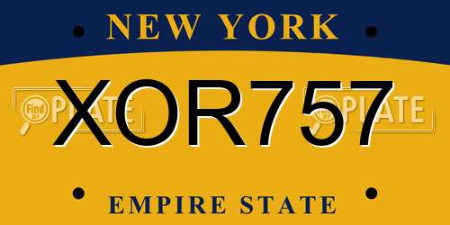 XOR757 New York License Plate