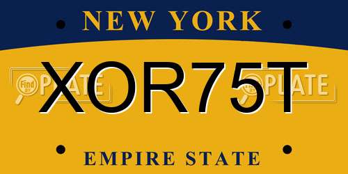 XOR75T New York License Plate