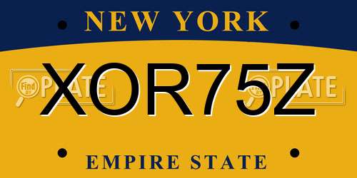 XOR75Z New York License Plate