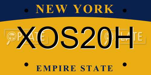 XOS20H New York License Plate