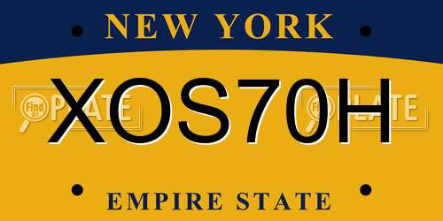 XOS70H New York License Plate