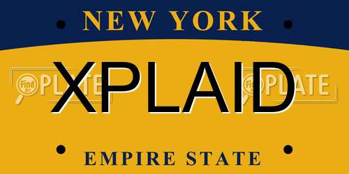 XPLAID New York License Plate