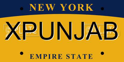 XPUNJAB New York License Plate