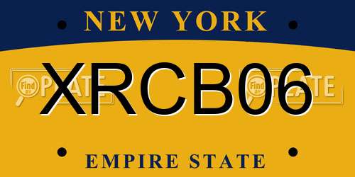 XRCB06 New York License Plate