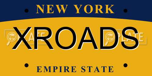 XROADS New York License Plate