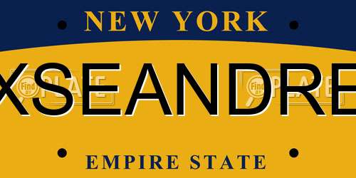 XSEANDRE New York License Plate
