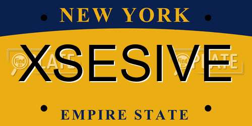 XSESIVE New York License Plate