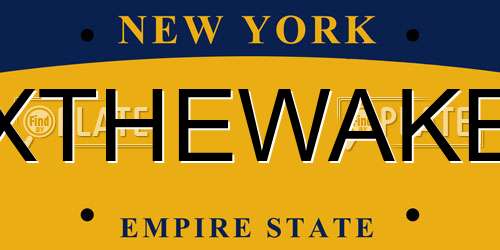 XTHEWAKE New York License Plate