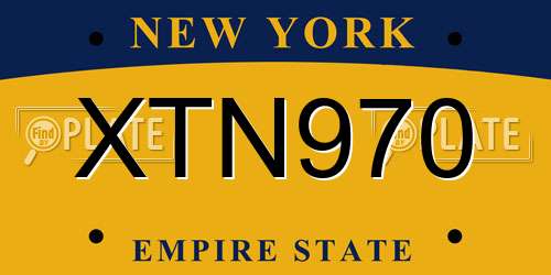 XTN970 New York License Plate