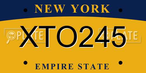 XTO245 New York License Plate