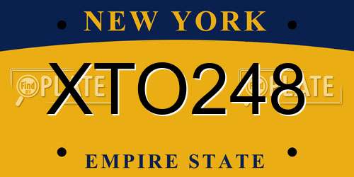 XTO248 New York License Plate