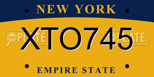 XTO745 New York License Plate