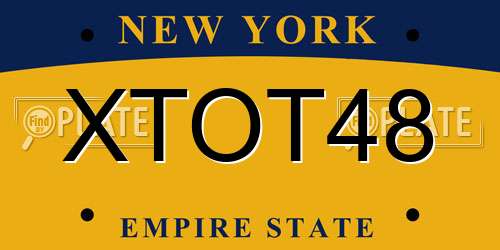 XTOT48 New York License Plate