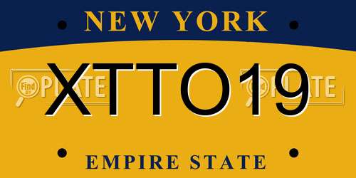 XTTO19 New York License Plate